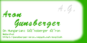 aron gunsberger business card